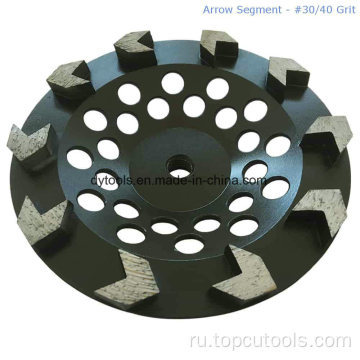 7 -дюймовое бетонное шлифовальное колесо с бриллиантами с 10 сегментами стрелки